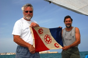 Craig Mullen and Ian Koblick (right) while exploring off the coast of Italy. 